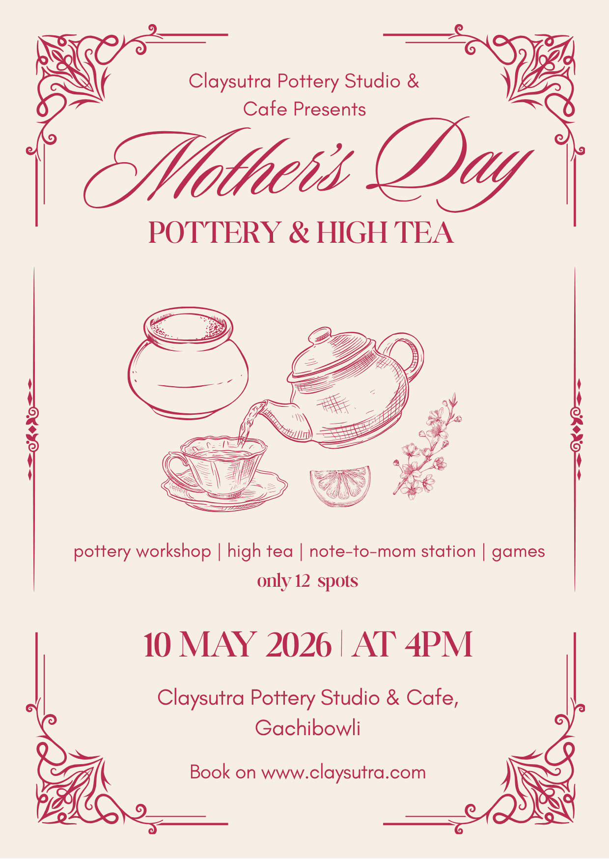 Mother's Day Special Pottery & High Tea | Slide 1